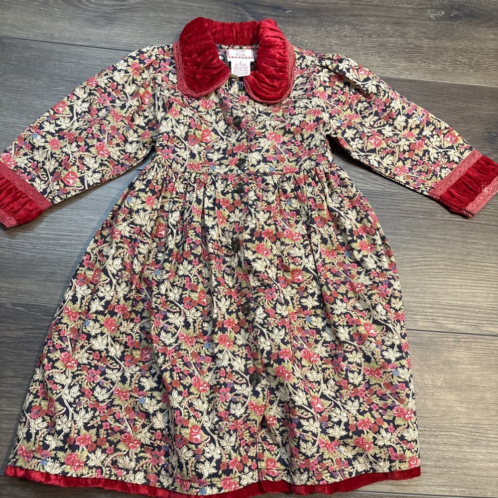 Gorgeous Vintage 90s Cornelloki Fall Floral Prairie School Dress 2 Cottagecore